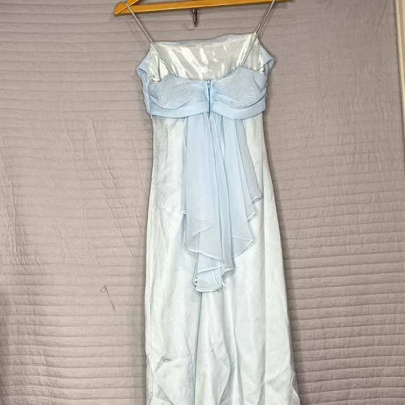 Women's Baby Blue Long Strapless Dress - Picture 2 of 5